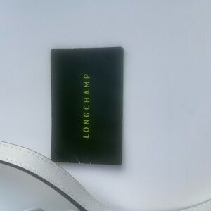 Longchamp White Leather Strap with Black Edge